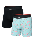 Saxx Vibe Xtra (2 Pack) Underwear - Drinko Flamingo/Black