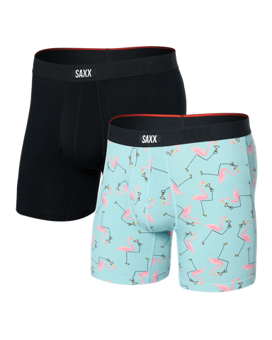 Saxx Vibe Xtra (2 Pack) Underwear - Drinko Flamingo/Black