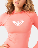 Roxy Women's Whole Hearted Long Sleeve Rashguard - Hotcoral
