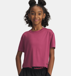Under Armour Girls' UA Motion Short Sleeve - Fuchsia Dusk / Dark Maroon - 659