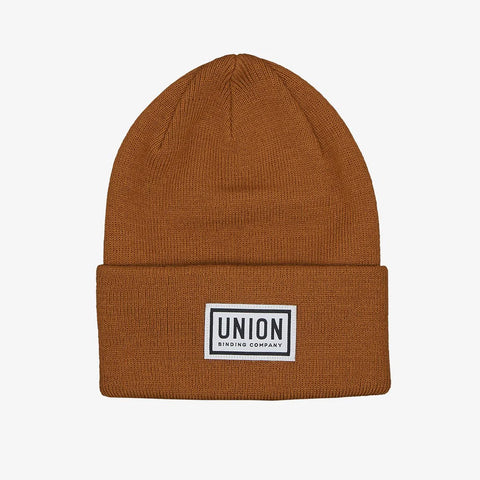 Union Mens High Cuff Beanie - Brown