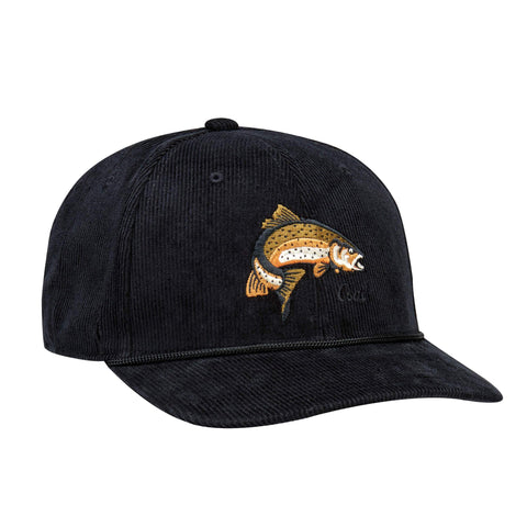 Coal Wilderness Low Corduroy Animal Snapback Cap - Black (Fish)