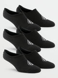 Volcom Mens Stones No Show Sock 3 Pack - Black