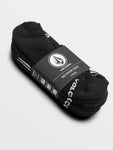 Volcom Mens Stones No Show Sock 3 Pack - Black