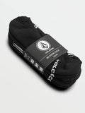 Volcom Mens Stones No Show Sock 3 Pack - Black
