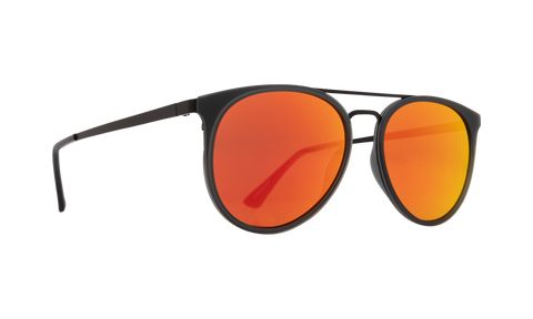 Spy Refresh Toddy Sunglasses - Matte Trans Gray Matte Black - Bronze with Red Orange Mirror