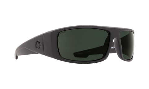 Spy Logan Sunglasses - Matte Black ANSI RX - HD Plus Gray Green