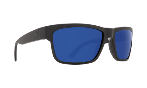 Spy Frazier Sunglasses - Soft Matte Black - Happy Dark Gray Green Polar with Dark Blue Spectra Mirror