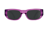 Spy Genre Sunglasses - Translucent Magenta Matte Black - Happy Gray