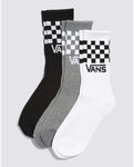 Vans Boys Classic Crew Socks 3 Pack  - White/Grey/Black