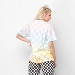 Vans Womens Wavy Check Popsicle Tie Dye Oversized Crew Tee