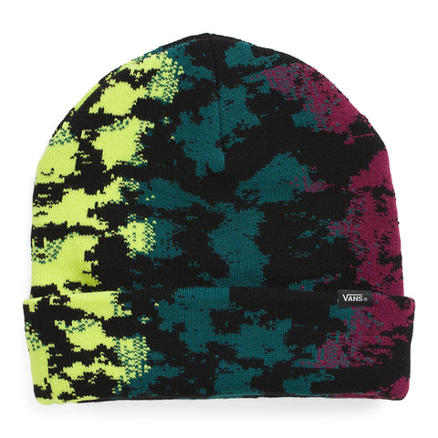 Vans Mens Parkview Cuff Beanie - Black/Purple Potion/Lime Punch