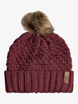Roxy Womens Blizzard Pom-Pom Beanie - Oxblood Red