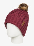 Roxy Womens Blizzard Pom-Pom Beanie - Oxblood Red