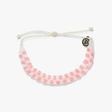 Pura Vida Woven Seed Bead Checkerboard Bracelet ~ Pink/White