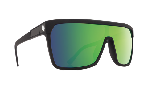 Spy Flynn Sunglasses - Matte Black - Happy Bronze with Green Spectra Mirror