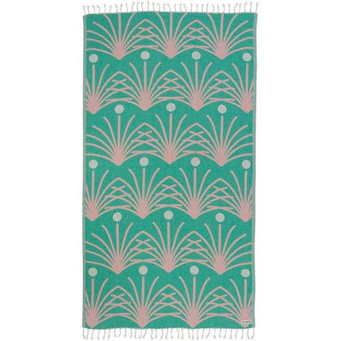 Sand Cloud Towel - Green Retro Palm