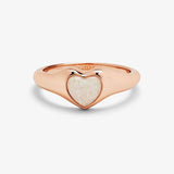 Pura Vida Rose Gold Ring ~ Stone Heart Signet
