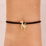 Pura Vida Llama Gold Charm Bracelet ~ Black