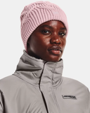 Under Armour Women's UA Halftime Cable Knit Beanie - Prime Pink / White