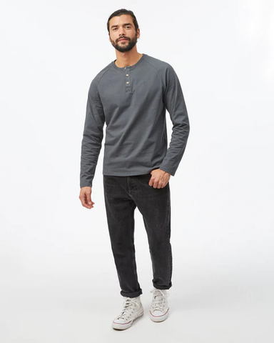 tentree Mens Recycled Cotton Classic Henley Longsleeve