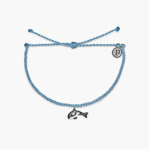 Pura Vida Orca Silver Charm Bracelet ~ Blue