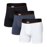 Saxx Non-Stop Stretch Cotton 3-Pack Underwear - Black/Deep Navy/White