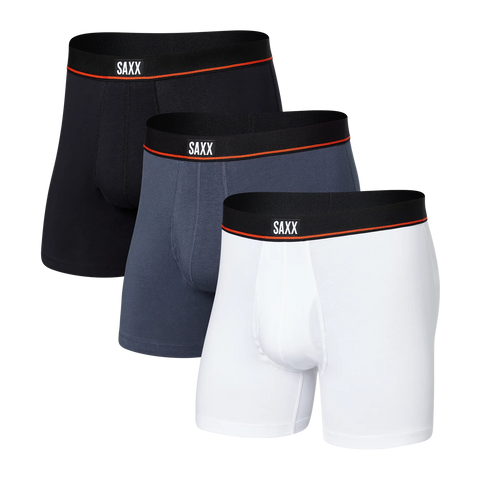 Saxx Non-Stop Stretch Cotton 3-Pack Underwear - Black/Deep Navy/White –  Rumors Skate and Snow