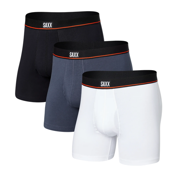 Saxx Non-Stop Stretch Cotton 3-Pack Underwear - Black/Deep Navy