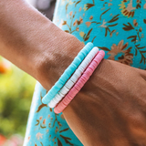 Pura Vida Pastel Disc Stretch Bracelet ~ Pink