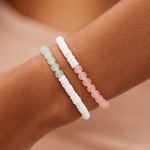 Pura Vida Puka Shell & Frosted Bead Stretch Bracelet ~ Mint