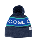 Coal The Team Athletic Stripe Pom Beanie - Heather Navy