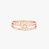 Pura Vida Daisy Picking' Ring Stack ~ Rose Gold