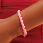 Pura Vida Pastel Disc Stretch Bracelet ~ Pink