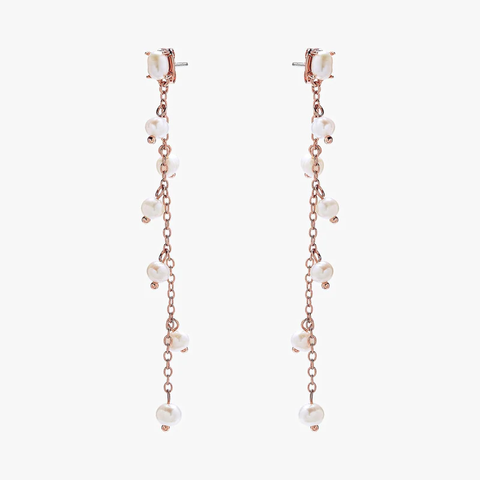 Pura Vida Pearl Waterfall Earrings ~ Rose Gold