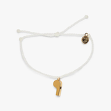 Pura Vida Gold Whistle Charm Bracelet ~ White