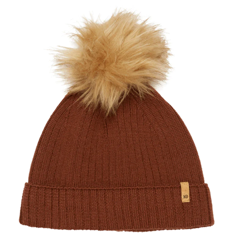 tentree Wool Faux Fur Pom Beanie - Sepia