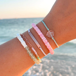 Pura Vida Pink Pura Shell Cord Bracelet ~ Neutral