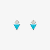 Pura Vida Silver Stud Earrings ~ Turquoise & Moonstone