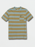 Volcom Mens Maxer Stripe Crew S/S Tee