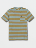 Volcom Mens Maxer Stripe Crew S/S Tee