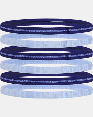 Under Armour Women's UA Heathered Mini Headbands - 6 Pack - Regal / Isotope Blue