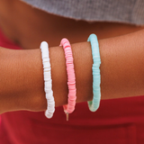 Pura Vida Pastel Disc Stretch Bracelet ~ Pink