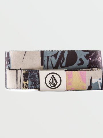 Volcom Mens Circle Web Belt - Whitecap Grey