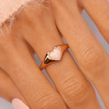 Pura Vida Rose Gold Ring ~ Stone Heart Signet
