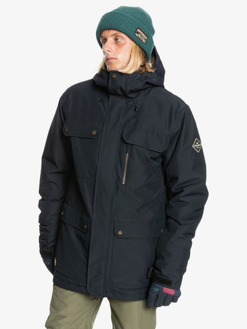 Quiksilver Mens Raft Insulated Black Snow Jacket