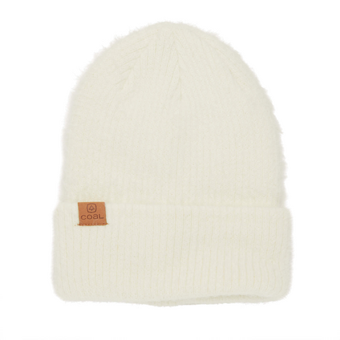 Coal The Pearl Fuzzy Knit Womens Beanie - Off White