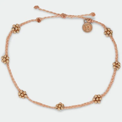 Pura Vida Rose Gold Flora Metallic Bead Anklet ~ Blush