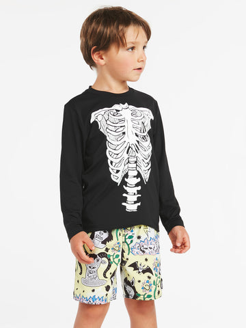 Volcom Little Boys Skeleton S/S UPF50 Rashguard