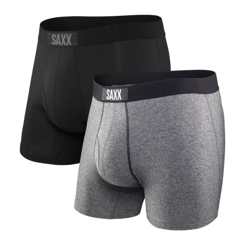 Saxx Ultra Underwear 2 Pack - Black/Grey
